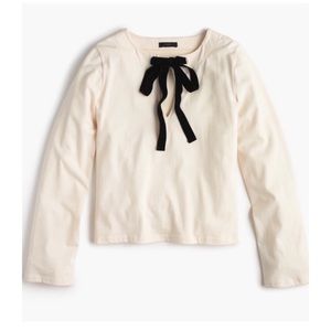 🌿J.CREW CREAM & BLACK BOW TOP🌿